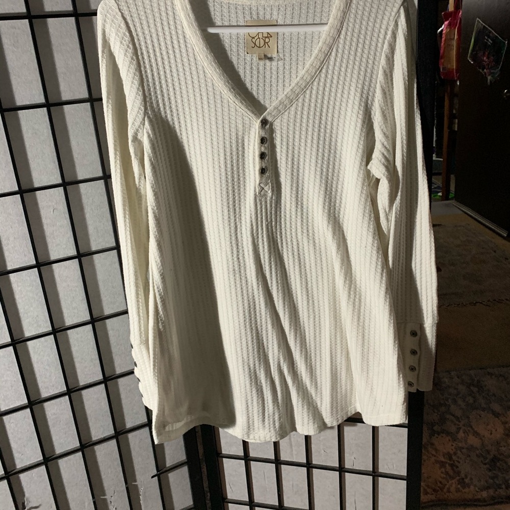 White long sleeve top